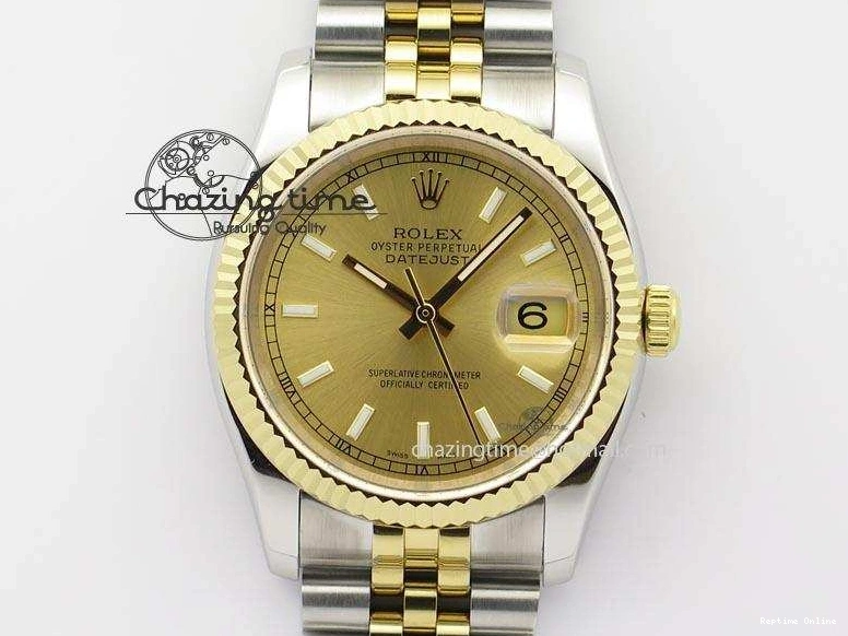 0415 MultiPurpose DateJust 116234 BP Best Edition SS YG Gold Dial On SS Bracelet A2824 V 3942
